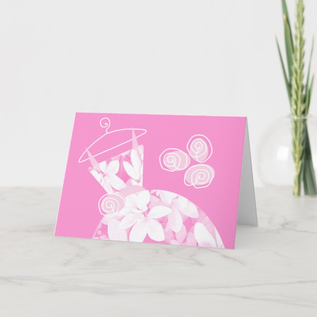 Convite Placa 'Bridesmaid' rosa de Folhas Suaves na horizo (Frente)