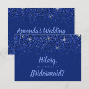 Convite Placa Bridesmaid Sapphire Glitz Glitter