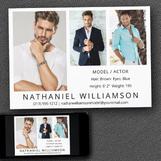 Convite Placa Comp de 3 Fotografias do Ator Modelo Modern 