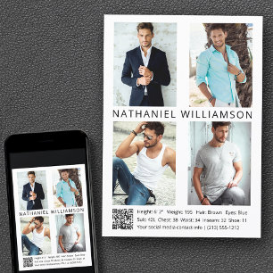 Convite Placa Comp de Código QR do Ator de Modelo 4 Fotogr