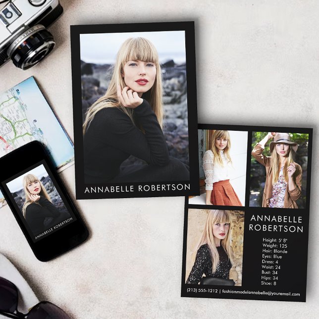 Convite Placa Comp do Ator do Modelo de Foto Modern 4 (Customize to change background color, text size or text style. Available for prints and download.)