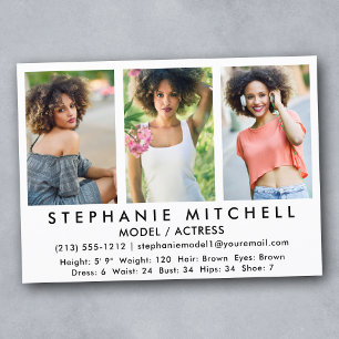 Convite Placa Comp do Ator Modelo - 3 Photo Wht