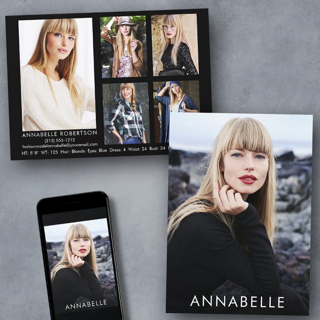 Convite Placa Comp do Modelo de Foto 6 da Modelagem Modern (Customize to change background color, text size or text style. Available for prints and download.)