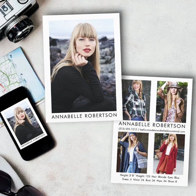 Convite Placa Comp Fotográfica do Ator 5 do Modelo Moderno (Customize to change background color, text size or text style. Available for prints and download.)