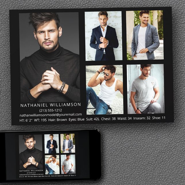 Convite Placa Comp Fotográfica Modern Pro Modelo 5 (Customize to change background color, text size, style or to add more photos to back of card.)