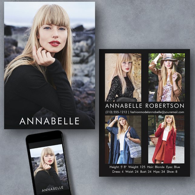 Convite Placa Comp Modelo de Foto 5 de Modelagem Moderna (Customize to change background color, text size or text style. Available for prints and download.)