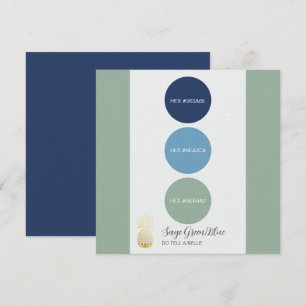 Convite Placa da Paleta de Cor Verde Azul Sage