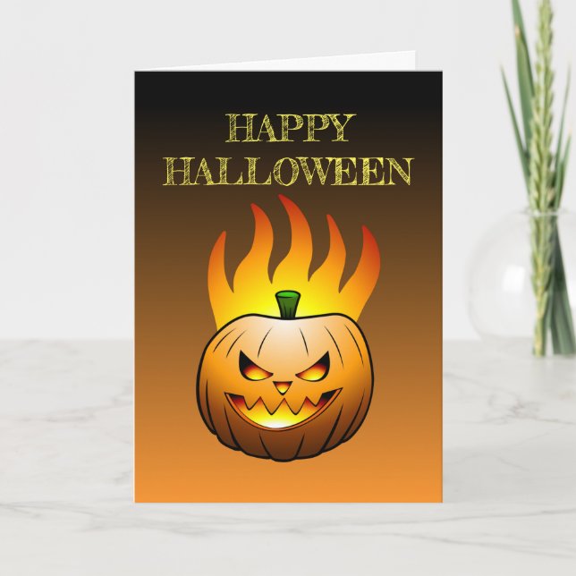 Convite Placa de Abóbora Feliz Halloween (Frente)