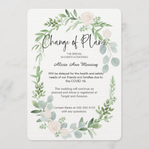 Convite Placa de Atraso de Alteração de chá de panela dos 