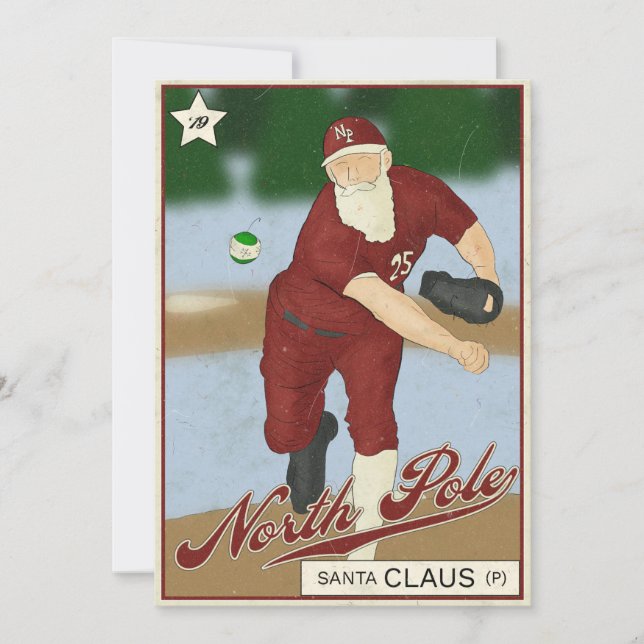 Convite Placa de basebol Santa Claus (Frente)