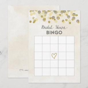 Convite Placa de Bingo do Chá de panela Glitter Dourado Fa