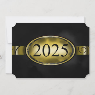 Convite Placa de Botão Floral Preto e Dourado 2025