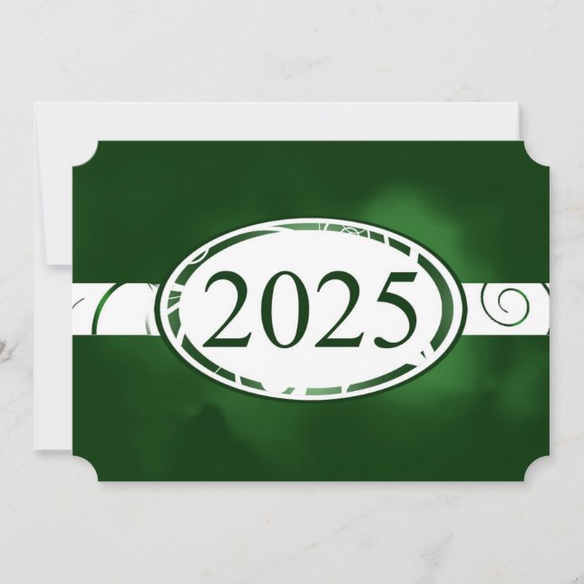 Convite Placa de Botão Floral Verde e Branco 2025 (Frente)