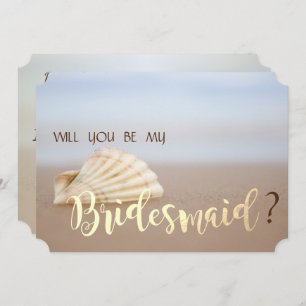 Convite Placa de Bridesmaid da Beach Seashell