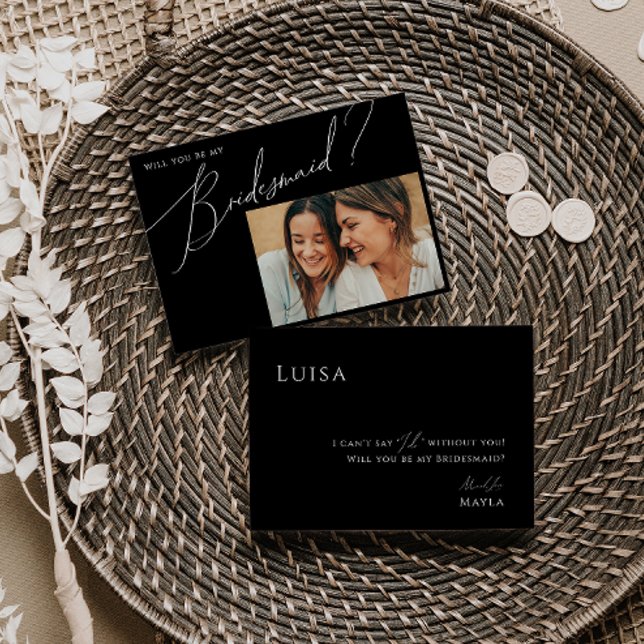 Convite Placa de Bridesmaid de Fotografia do Script Whimsi (Criador carregado)