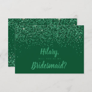 Convite Placa de Bridesmaid do Emerald Glitz Glitter