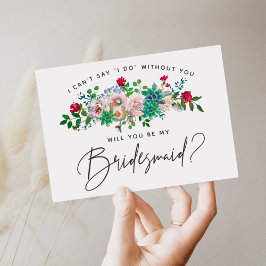 Convite Placa de Bridesmaid Floral Suculta