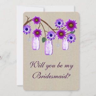 Convite Placa de Bridesmaid Roxo Roxo Burcolo