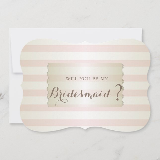 Convite Placa de Bridesmaid Striped Moderna Elegante (Frente)