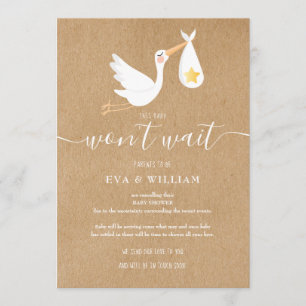 Convite Placa de Cancelamento Rústica do Chá de fraldas