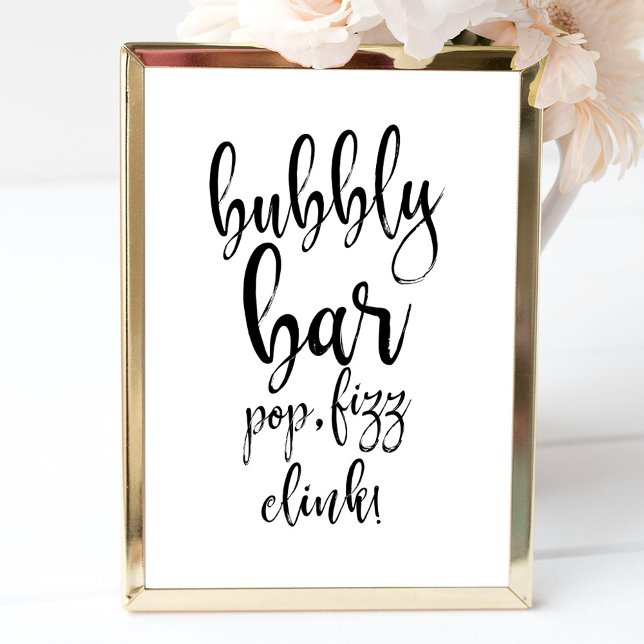 Convite Placa de casamento acessível Bubbly Mary Bar (Criador carregado)