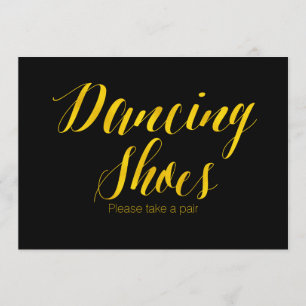 Convite Placa de casamento chique "Sapatos de dança" em fo
