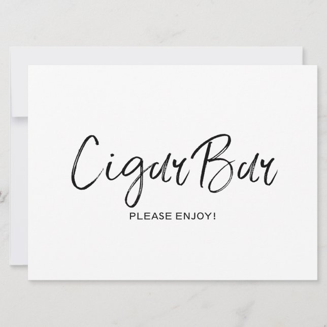 Convite Placa de casamento "Cigar bar" | Letreiro à mão es (Frente)