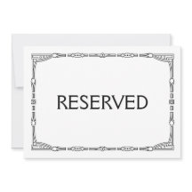 Placa de Casamento em Estilo Art Déco "Reservado"