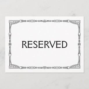 Convite Placa de Casamento em Estilo Art Déco "Reservado"