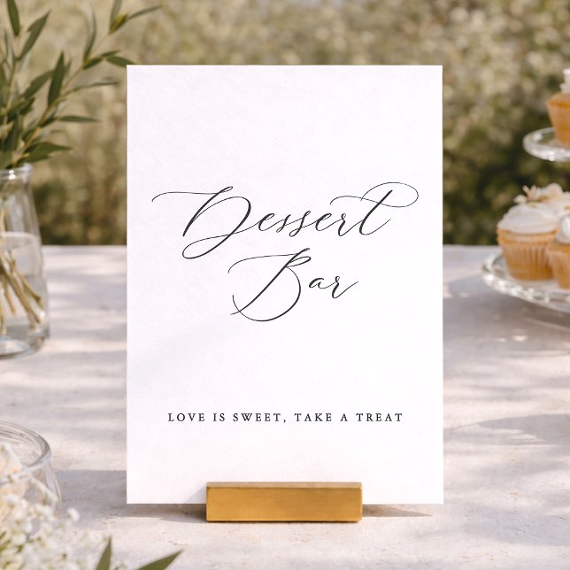 Convite Placa de casamento para barra de sobremesas minima (Criador carregado)