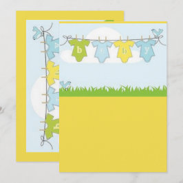 Convite placa de chá de fraldas