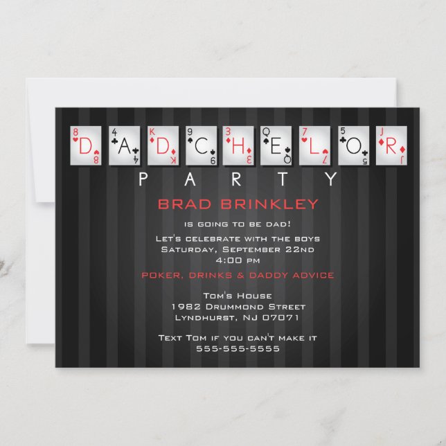 Convite Placa de Chá de fraldas de Partido Dadchelor - Car (Frente)