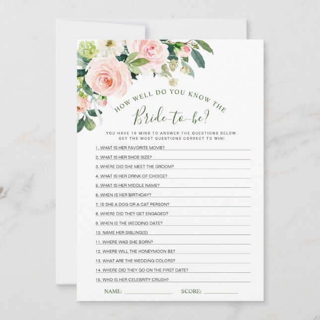 Convite Placa de Chá de panela de Flores Leves Rosa (Frente)