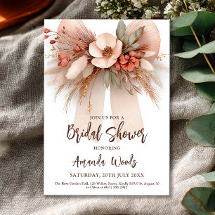 Convite Placa de chá de panela floral estilo Boho
