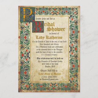 Convite Placa de Chá de panela Manuscrita Medieval