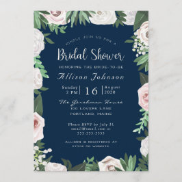 Convite Placa de Chá de panela Verde Branco Floral de Core