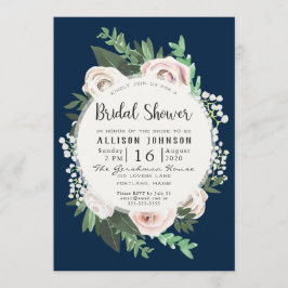 Convite Placa de Chá de panela Verde Branco Floral de Core