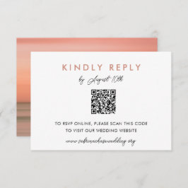 Convite Placa de Código QR RSVP de Casamento de Blush Simp