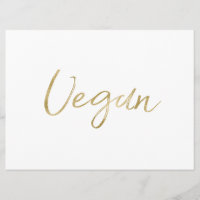 Placa de Comida "Vegana" | Letreiro Estiloso a Mão