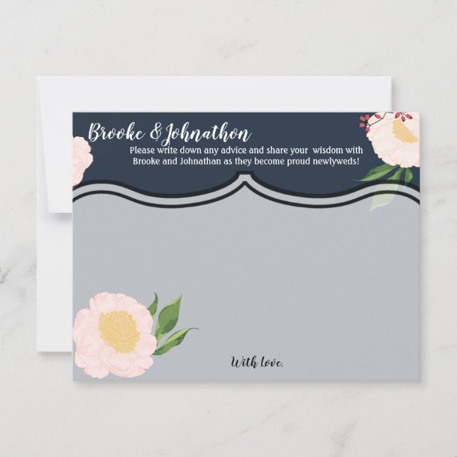 Convite Placa de conselho 4,25x5,5 Flores brancas florante (Frente)