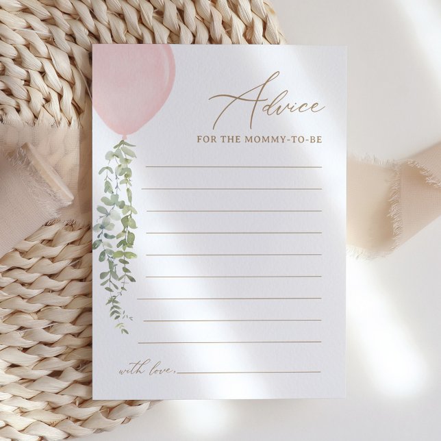 Convite Placa de conselho do Chá de fraldas do balão rosa (Criador carregado)