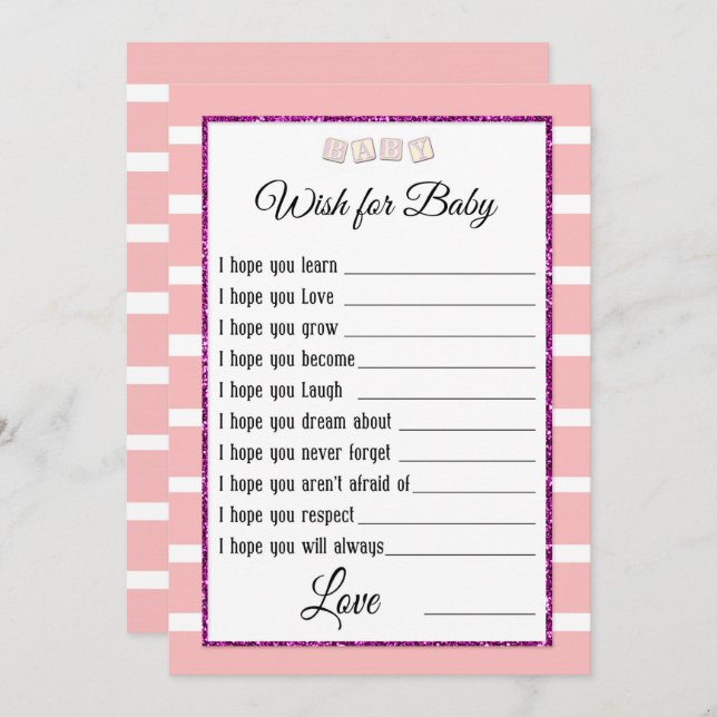 Convite Placa de conselho do Chá de fraldas rosa (Frente/Verso)