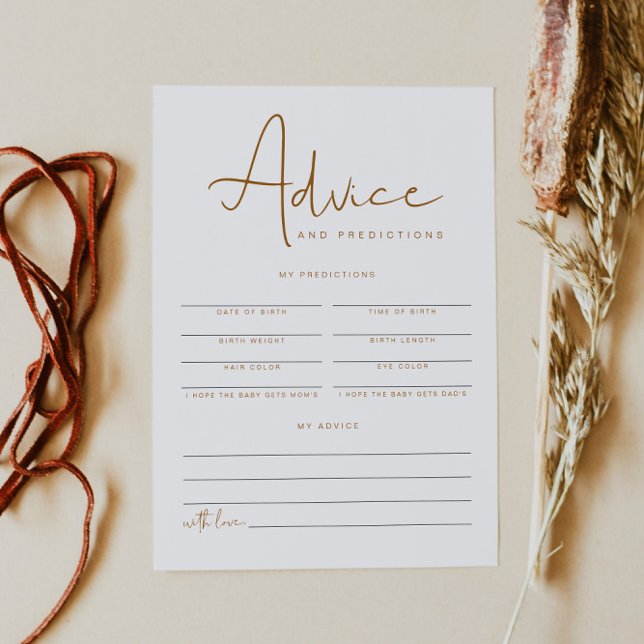 Convite Placa de conselhos e previsões para Chás de fralda (Criador carregado)