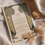 Convite Placa de Detalhes do Casamento vintage Art Nouveau<br><div class="desc">Aproveite a elegância do amor com nosso Cartão de Detalhes do Casamento vintage Art Nouveau. Apresentando duas Árvores em Bloom ao redor da sua informação de casamento, esta design incorpora a essência romântica da era Belle Époque. A carta de casamento captura a alma de uma era vintage, combinada com um...</div>
