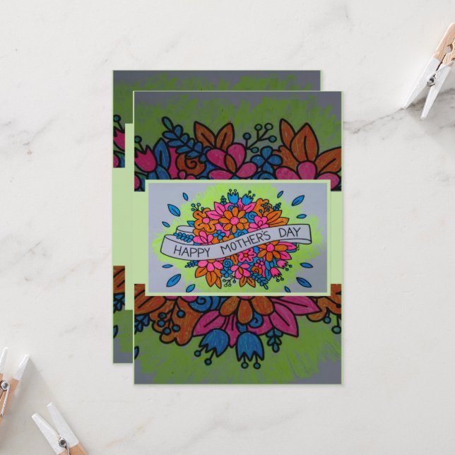 Convite Placa de Dia de as mães colorida (Frente/Verso In Situ)