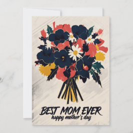 Convite Placa de Dia de as mães de Buquê Floral do Estilo 