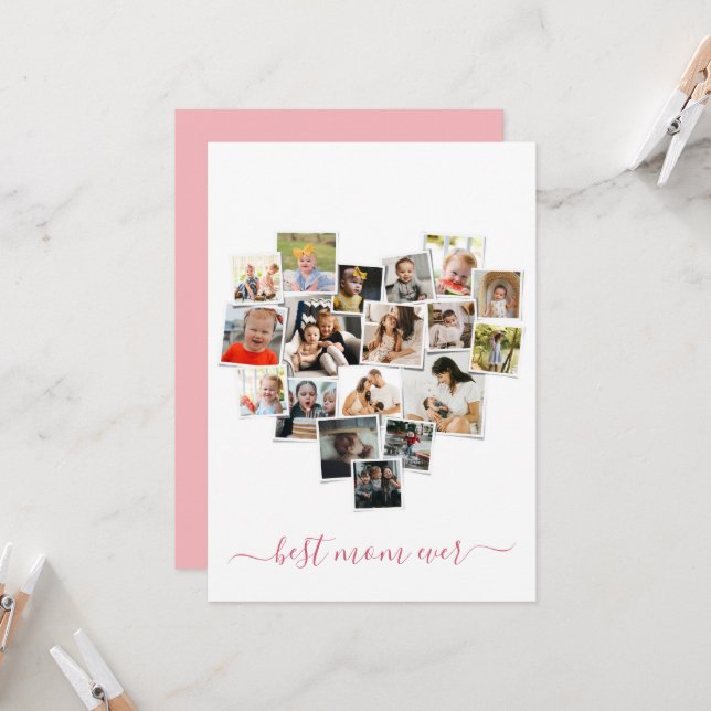 Convite Placa de Dia de as mães de Colagem de Foto em Form (Frente/Verso In Situ)