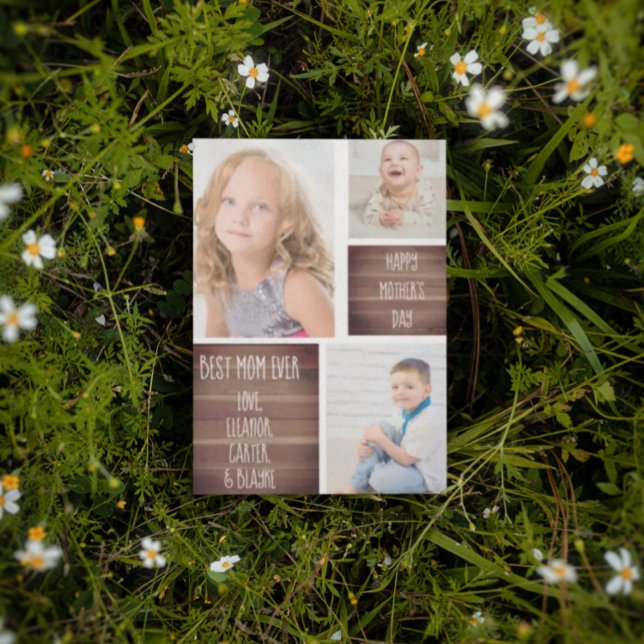 Convite Placa de Dia de as mães de Colagem de Fotos Modern (Criador carregado)