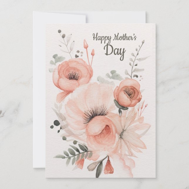 Convite Placa de Dia de as mães de Flores de Aquarela (Frente)