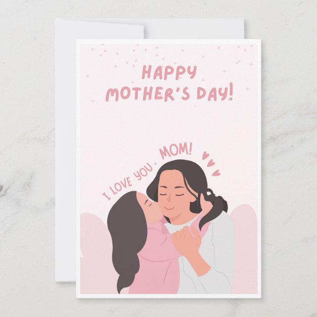 Convite Placa de Dia de as mães Feita à Mão Única (Frente)